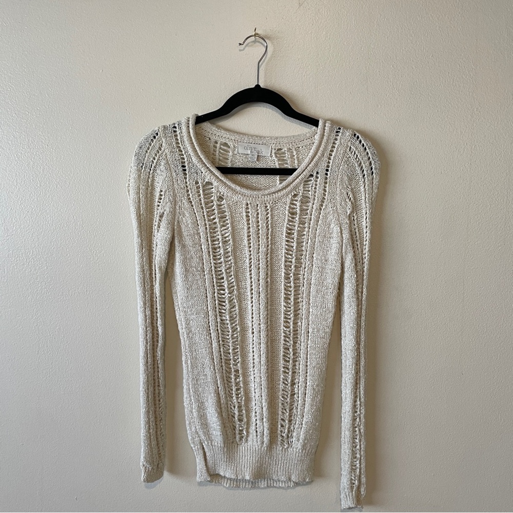 Olive & Oak Ivory Open-Knit Top